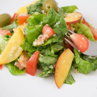 Peaches, Tomatoes, Quinoa Salad Featured Image