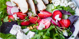 Strawberry salad served