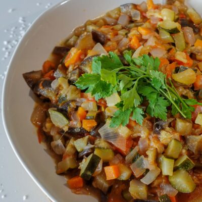 Vegetable Ragout with parsley on top
