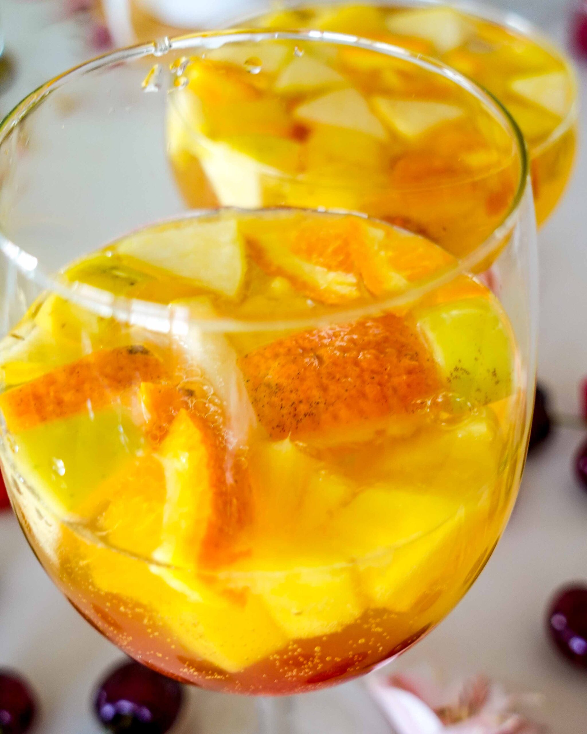 Sparkling Sangria in two glasses