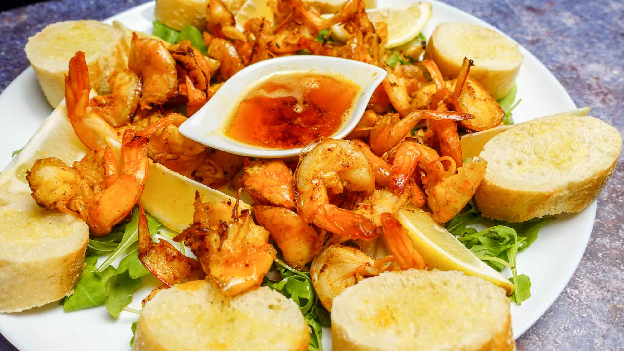 Garlic Butter Shrimp on a plate.